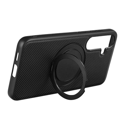For Samsung Galaxy S25 5G ViLi TCY Series Kevlar Leather Texture Rotating Holder Phone Case(Black) by ViLi