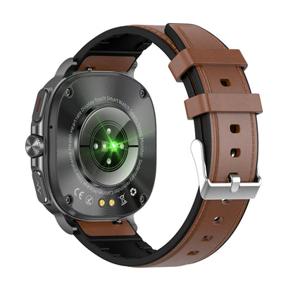 ET492 1.43 inch AMOLED Screen Leather Strap Smart Watch Supports ECG/Blood Sugar Monitoring(Brown) by bashfashion