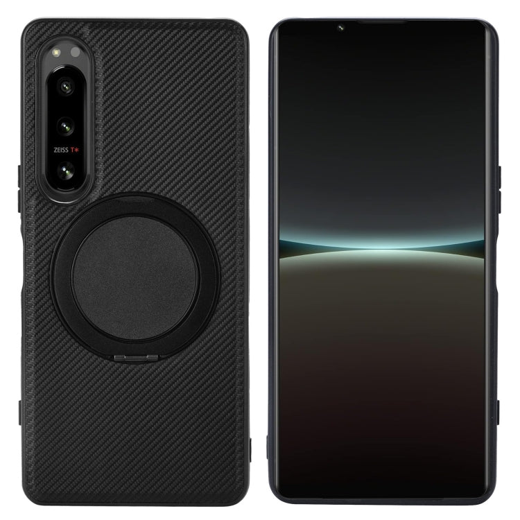 For Sony Xperia 5 IV ViLi TCY Series Kevlar Leather Texture Rotating Holder Phone Case(Black) by ViLi