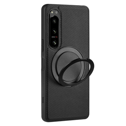 For Sony Xperia 5 IV ViLi TCY Series Kevlar Leather Texture Rotating Holder Phone Case(Black) by ViLi