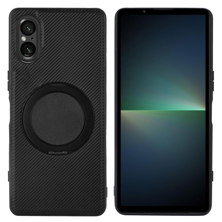 For Sony Xperia 5 V ViLi TCY Series Kevlar Leather Texture Rotating Holder Phone Case(Black) by ViLi