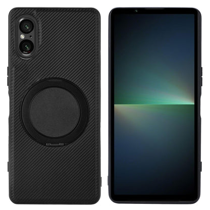 For Sony Xperia 5 V ViLi TCY Series Kevlar Leather Texture Rotating Holder Phone Case(Black) by ViLi