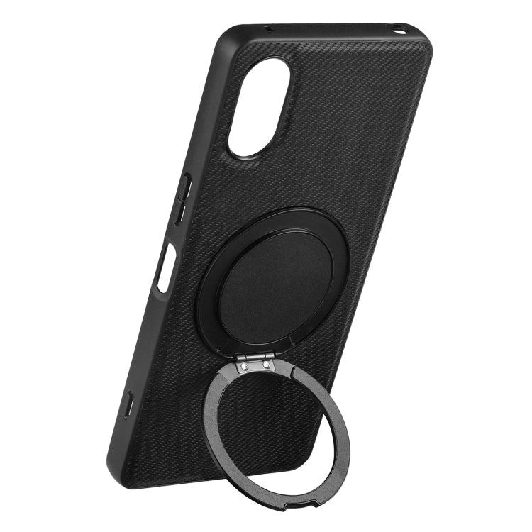 For Sony Xperia 5 V ViLi TCY Series Kevlar Leather Texture Rotating Holder Phone Case(Black) by ViLi