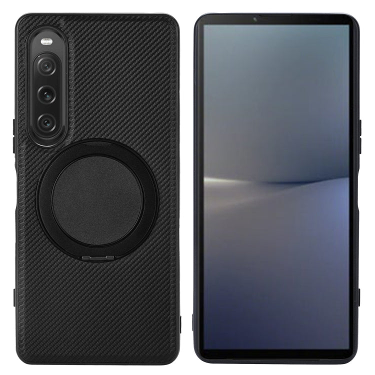 For Sony Xperia 10 V ViLi TCY Series Kevlar Leather Texture Rotating Holder Phone Case(Black) by ViLi