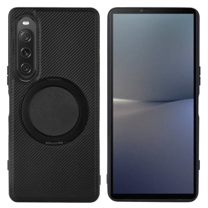 For Sony Xperia 10 V ViLi TCY Series Kevlar Leather Texture Rotating Holder Phone Case(Black) by ViLi