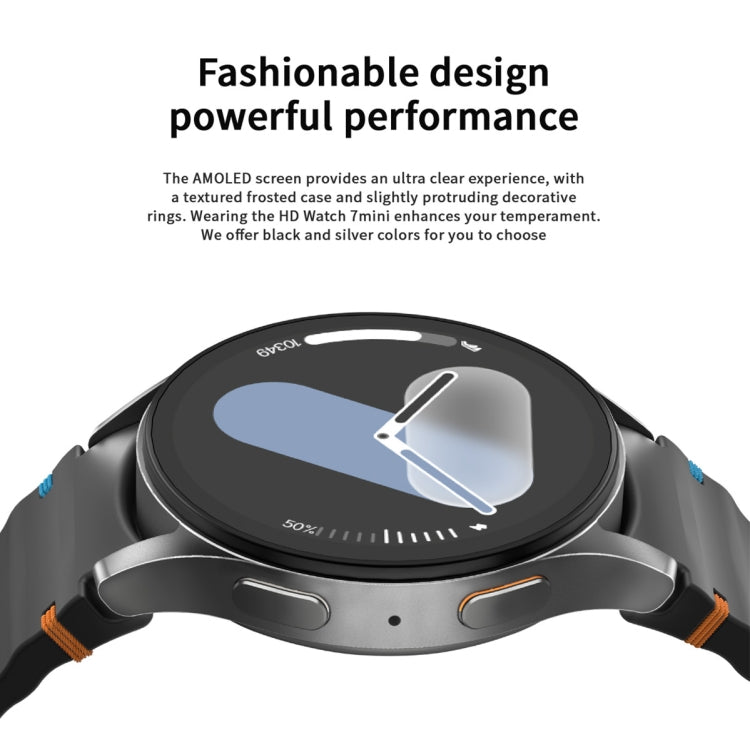 HD Watch7 mini 1.3 inch AMOLED Screen Smart Watch (Silver) by bashfashion