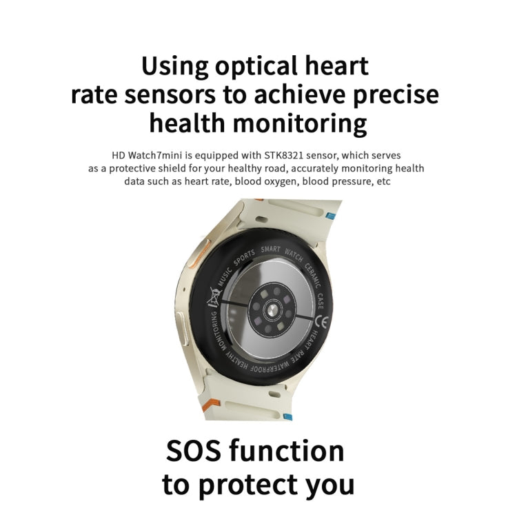 HD Watch7 mini 1.3 inch AMOLED Screen Smart Watch (Silver) by bashfashion