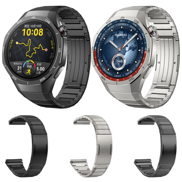 For Huawei Watch GT 5 Pro Folding Clasp Titanium Metal Quick Release Watch Band(Grey) by bashfashion