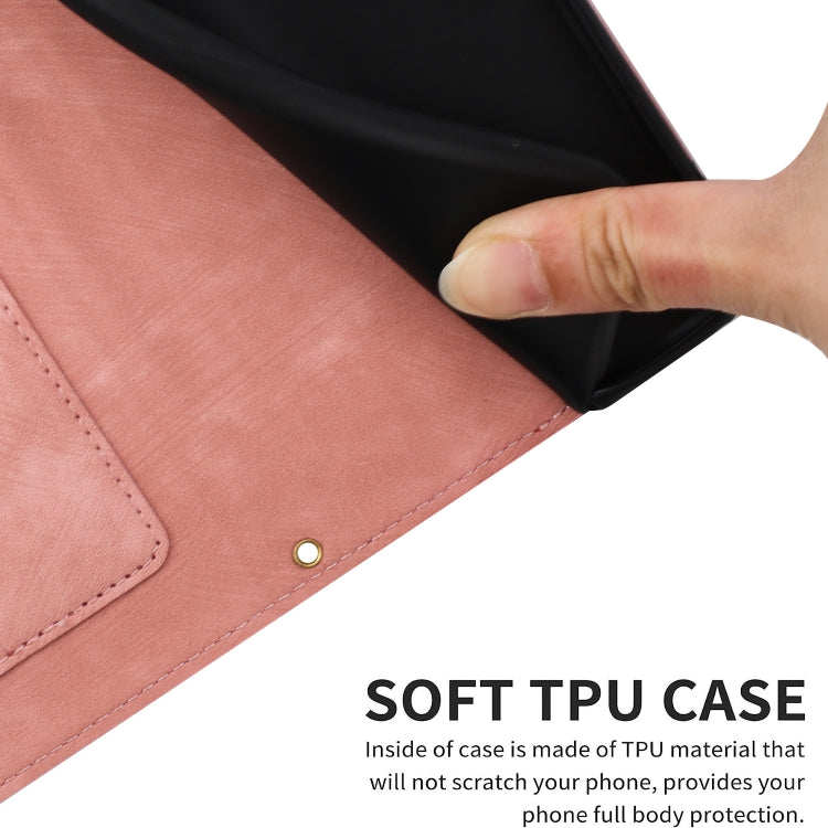 For iPhone 16e Floral Pattern Leather Phone Case with Lanyard(Pink) by bashfashion