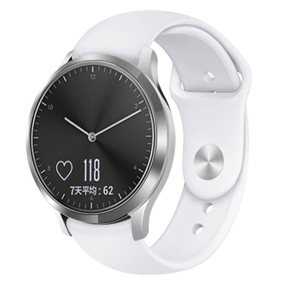 For Garmin Vivoactive 3 / Vivomove HR Solid Color Reverse Buckle Silicone Watch Band, Size: Small Code(White) by bashfashion