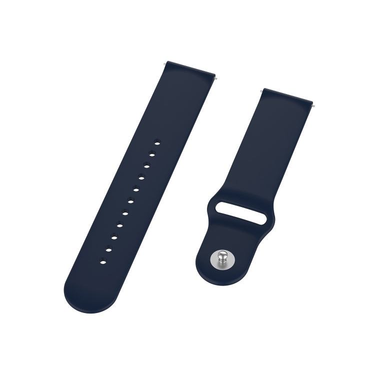 For Garmin Vivomove 3s / 4s 18mm Reverse Buckle Silicone Watch Band, Size: Large Size(Navy Blue) by bashfashion