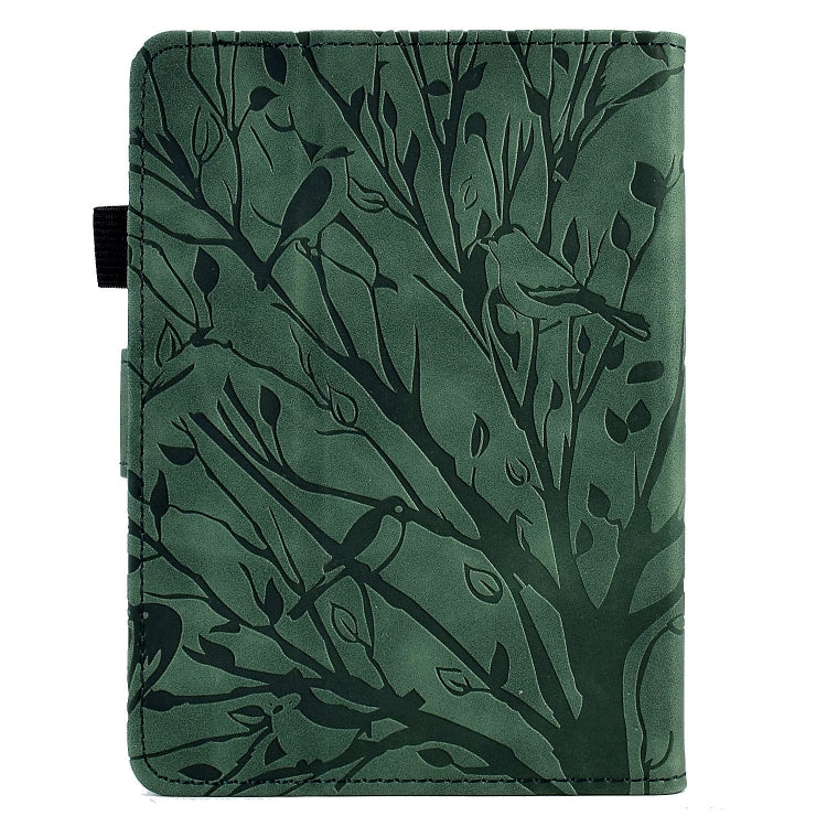 For Amazon Kindle Paperwhite 12th 2024 Fortune Tree Pressure Flower Smart Leather Tablet Case(Green) by bashfashion