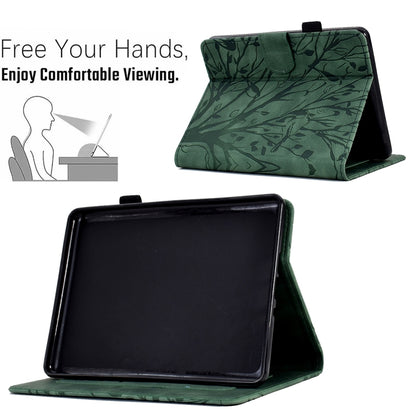 For Amazon Kindle Paperwhite 12th 2024 Fortune Tree Pressure Flower Smart Leather Tablet Case(Green) by bashfashion