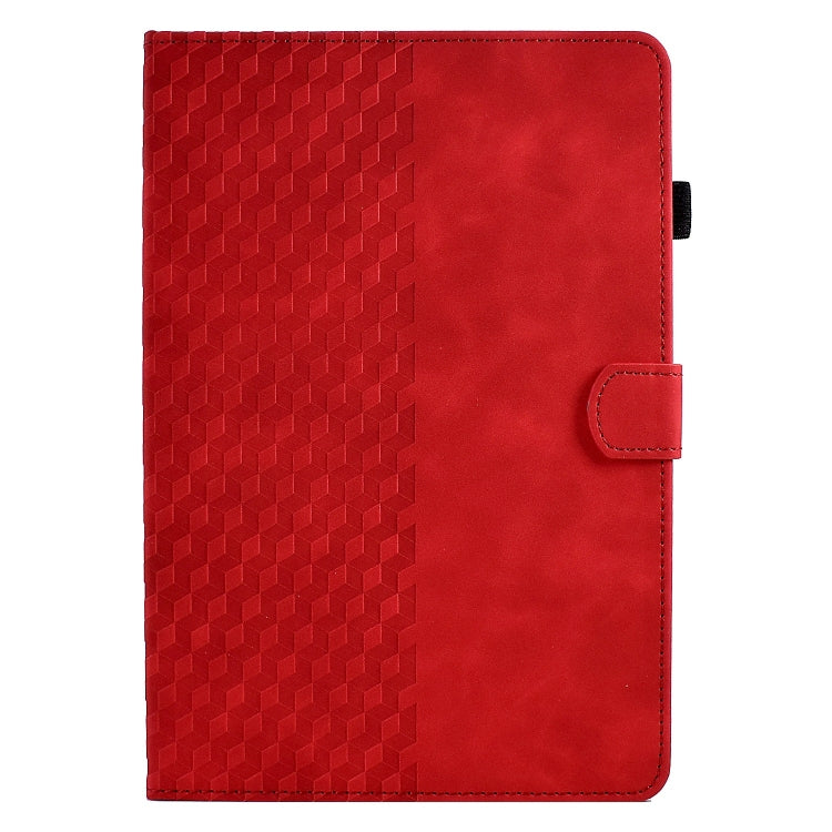 For Amazon Kindle PaperWhite 12th Gen 2024 Rhombus Embossed Leather Smart Tablet Case(Red) by bashfashion