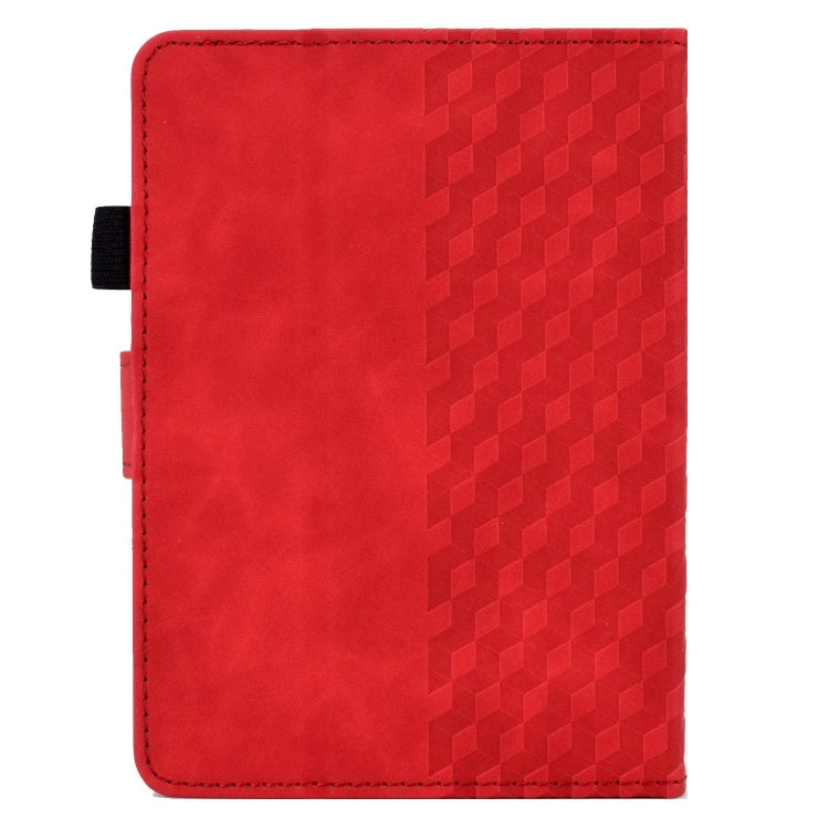 For Amazon Kindle PaperWhite 12th Gen 2024 Rhombus Embossed Leather Smart Tablet Case(Red) by bashfashion
