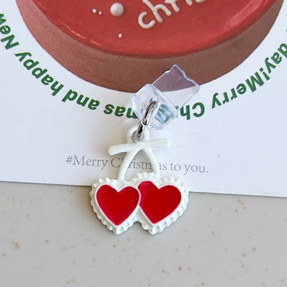 For 8 Pin Christmas Series Dust Plug(Two Red Hearts) by bashfashion