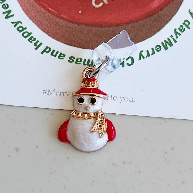 For 8 Pin Christmas Series Dust Plug(Snowman with Red Hat) by bashfashion