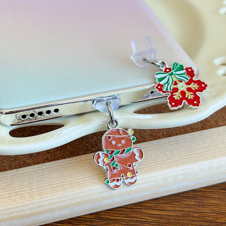 For Micro USB Christmas Series Dust Plug(Star Snowman)