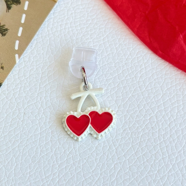 For Type-C Christmas Series Dust Plug(Two Red Hearts) by bashfashion
