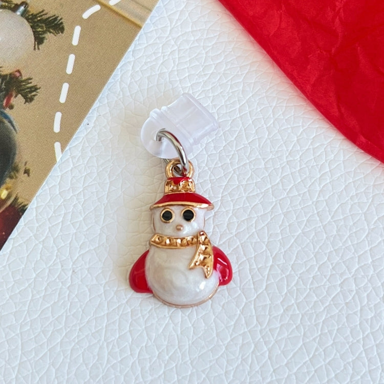 For Type-C Christmas Series Dust Plug(Snowman with Red Hat) by bashfashion