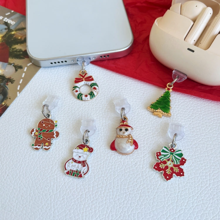 For Type-C Christmas Series Dust Plug(Snowman with Red Hat) by bashfashion