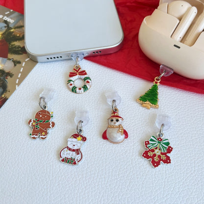 For Type-C Christmas Series Dust Plug(Snowman with Red Hat) by bashfashion