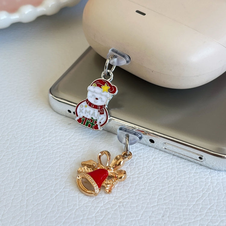 For Type-C Christmas Series Dust Plug(Snowman with Red Hat) by bashfashion