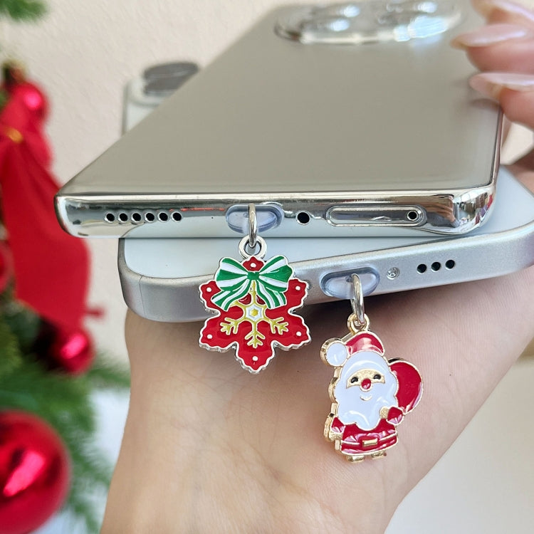 For Type-C Christmas Series Dust Plug(Snowman with Red Hat) by bashfashion