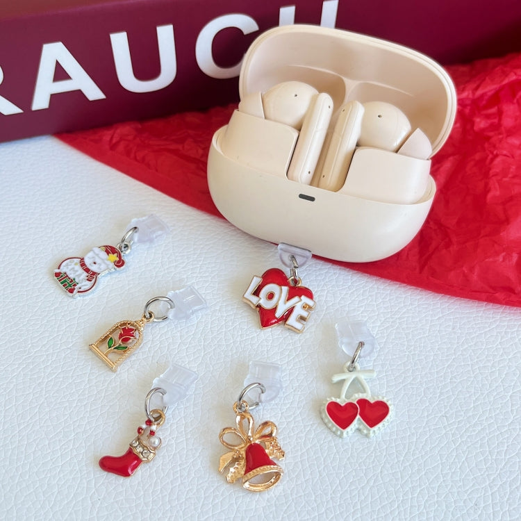 For Type-C Christmas Series Dust Plug(Two Red Hearts) by bashfashion