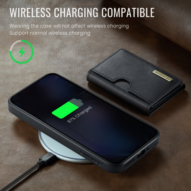 For Google Pixel 9 Pro XL DG.MING M6 Series RFID Tri-fold Card Bag Removable Leather Phone Case(Black) by DG.MING