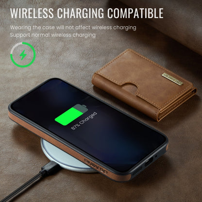 For Google Pixel 9 Pro XL DG.MING M6 Series RFID Tri-fold Card Bag Removable Leather Phone Case(Brown) by DG.MING