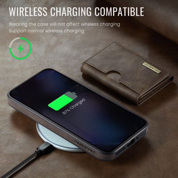 For Google Pixel 9 Pro XL DG.MING M6 Series RFID Tri-fold Card Bag Removable Leather Phone Case(Coffee) by DG.MING