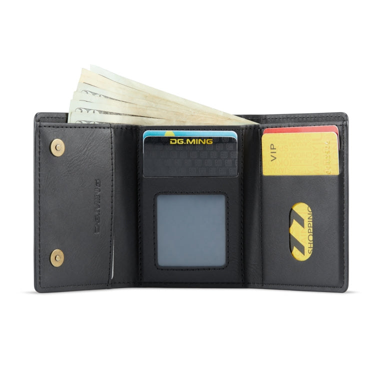 DG.MING M6 Series 3-Fold Multi Card Wallet(Black) by bashfashion