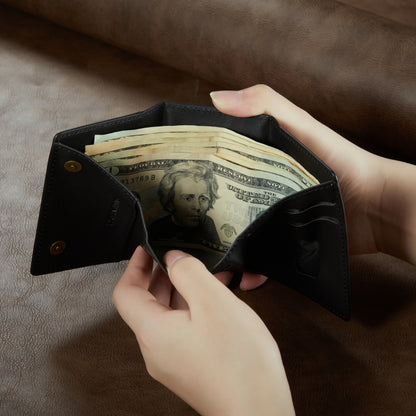 DG.MING M6 Series 3-Fold Multi Card Wallet(Black) by bashfashion