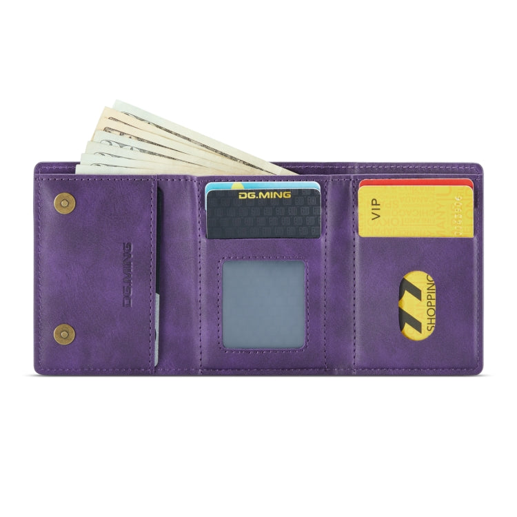 DG.MING M6 Series 3-Fold Multi Card Wallet(Purple) by bashfashion