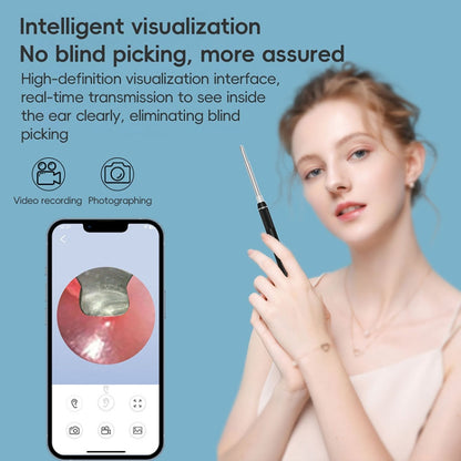 NK-5101 HD Smart Visual Ear Spoon(Black + White) by bashfashion