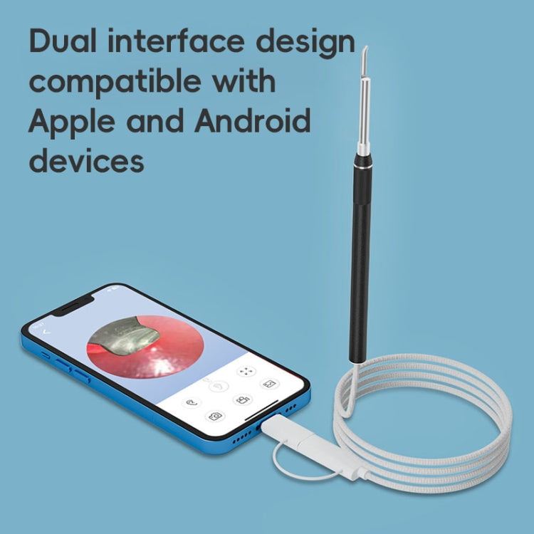 NK-5101 HD Smart Visual Ear Spoon(Black + White) by bashfashion