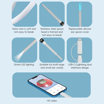 NK-5101 HD Smart Visual Ear Spoon(Black + White) by bashfashion