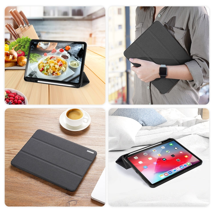 For iPad Air 11 2025 / 2024 / 2022 / 2020 10.9 DUX DUCIS Domo Series Horizontal Flip Magnetic TPU + PU Leather Case with Three-folding Holder & Pen Slot(Black) by DUX DUCIS