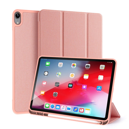 For iPad Air 11 2025 / 2024 / 2022 / 2020 10.9 DUX DUCIS Domo Series Horizontal Flip Magnetic TPU + PU Leather Case with Three-folding Holder & Pen Slot(Pink) by DUX DUCIS