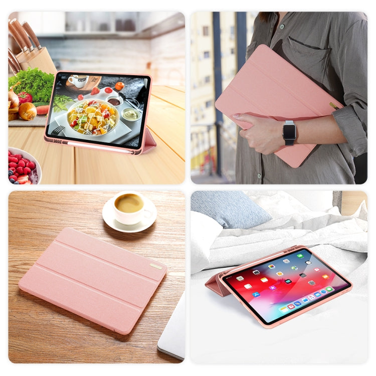 For iPad Air 11 2025 / 2024 / 2022 / 2020 10.9 DUX DUCIS Domo Series Horizontal Flip Magnetic TPU + PU Leather Case with Three-folding Holder & Pen Slot(Pink) by DUX DUCIS