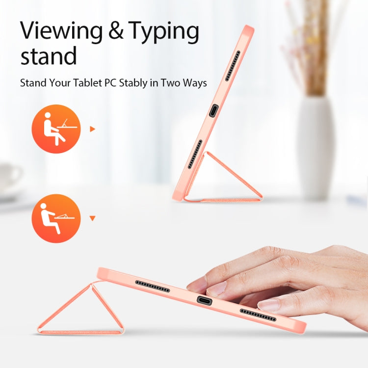 For iPad Air 11 2025 / 2024 / 2022 / 2020 10.9 DUX DUCIS Domo Series Horizontal Flip Magnetic TPU + PU Leather Case with Three-folding Holder & Pen Slot(Pink) by DUX DUCIS