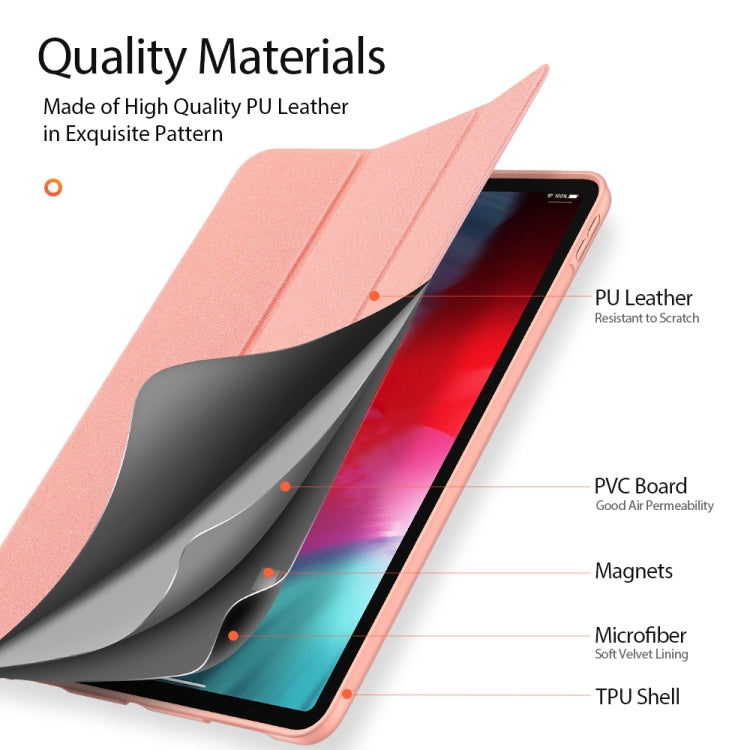 For iPad Air 11 2025 / 2024 / 2022 / 2020 10.9 DUX DUCIS Domo Series Horizontal Flip Magnetic TPU + PU Leather Case with Three-folding Holder & Pen Slot(Pink) by DUX DUCIS