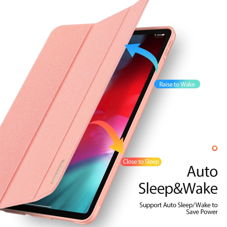 For iPad Air 11 2025 / 2024 / 2022 / 2020 10.9 DUX DUCIS Domo Series Horizontal Flip Magnetic TPU + PU Leather Case with Three-folding Holder & Pen Slot(Pink) by DUX DUCIS