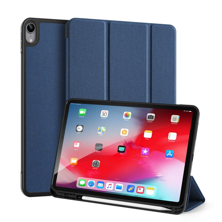 For iPad Air 11 2025 / 2024 / 2022 / 2020 10.9 DUX DUCIS Domo Series Horizontal Flip Magnetic TPU + PU Leather Case with Three-folding Holder & Pen Slot(Blue) by DUX DUCIS