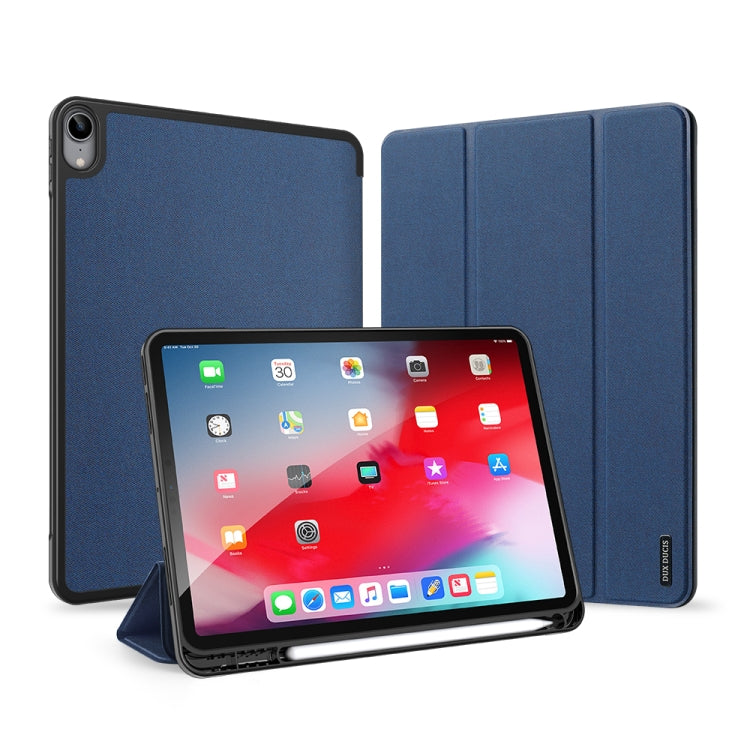 For iPad Air 11 2025 / 2024 / 2022 / 2020 10.9 DUX DUCIS Domo Series Horizontal Flip Magnetic TPU + PU Leather Case with Three-folding Holder & Pen Slot(Blue) by DUX DUCIS
