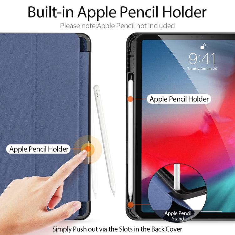 For iPad Air 11 2025 / 2024 / 2022 / 2020 10.9 DUX DUCIS Domo Series Horizontal Flip Magnetic TPU + PU Leather Case with Three-folding Holder & Pen Slot(Blue) by DUX DUCIS