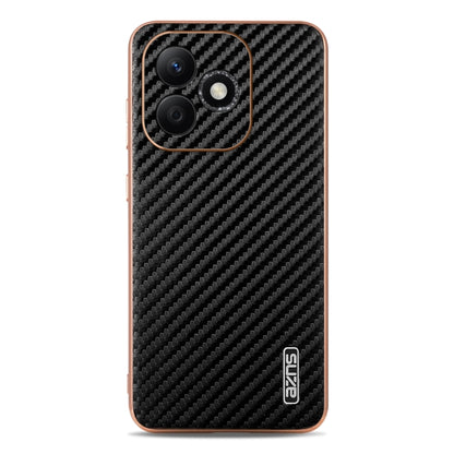 For Honor X60i AZNS Electroplated Edge Carbon Fiber Texture Phone Case(Black) by AZNS