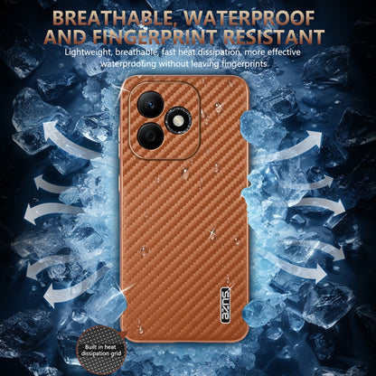 For Honor X60i AZNS Electroplated Edge Carbon Fiber Texture Phone Case(Black) by AZNS