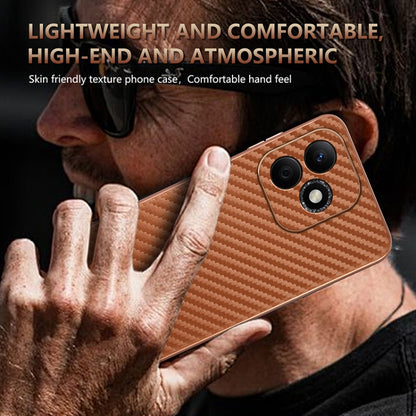 For Honor X60i AZNS Electroplated Edge Carbon Fiber Texture Phone Case(Black) by AZNS